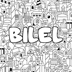 Coloraci&oacute;n del nombre BILEL - decorado ciudad