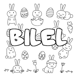 Coloraci&oacute;n del nombre BILEL - decorado Pascua