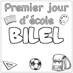 Coloraci&oacute;n del nombre BILEL - decorado primer d&iacute;a de escuela