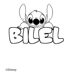 Coloraci&oacute;n del nombre BILEL - decorado Stitch