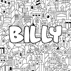 Coloraci&oacute;n del nombre BILLY - decorado ciudad