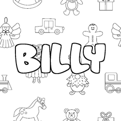 Coloraci&oacute;n del nombre BILLY - decorado juguetes