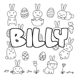 Coloraci&oacute;n del nombre BILLY - decorado Pascua