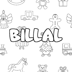 Coloraci&oacute;n del nombre BILLAL - decorado juguetes