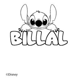 Coloraci&oacute;n del nombre BILLAL - decorado Stitch
