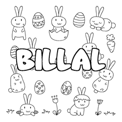 Coloraci&oacute;n del nombre BILLAL - decorado Pascua