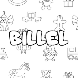 Coloraci&oacute;n del nombre BILLEL - decorado juguetes