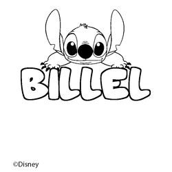 Coloraci&oacute;n del nombre BILLEL - decorado Stitch