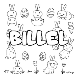 Coloraci&oacute;n del nombre BILLEL - decorado Pascua