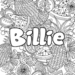 Coloraci&oacute;n del nombre Billie - decorado mandala de frutas
