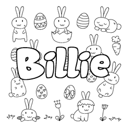 Coloraci&oacute;n del nombre Billie - decorado Pascua