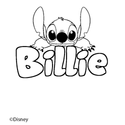 Coloraci&oacute;n del nombre Billie - decorado Stitch
