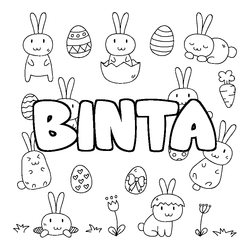 Coloraci&oacute;n del nombre BINTA - decorado Pascua