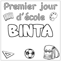 Coloraci&oacute;n del nombre BINTA - decorado primer d&iacute;a de escuela