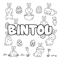 Coloraci&oacute;n del nombre BINTOU - decorado Pascua