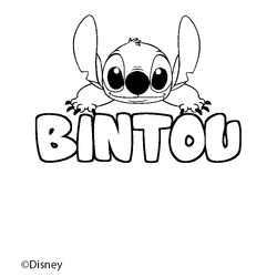 Coloraci&oacute;n del nombre BINTOU - decorado Stitch