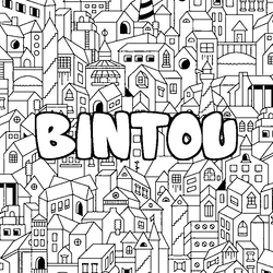 Coloraci&oacute;n del nombre BINTOU - decorado ciudad