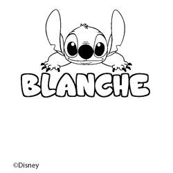 Coloraci&oacute;n del nombre BLANCHE - decorado Stitch