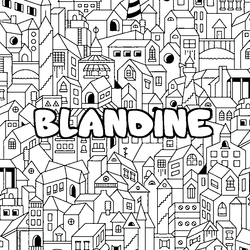 Coloraci&oacute;n del nombre BLANDINE - decorado ciudad