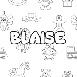 Coloraci&oacute;n del nombre BLAISE - decorado juguetes
