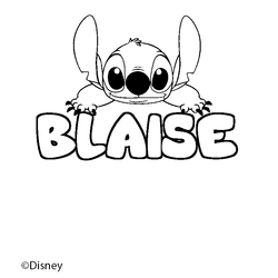 Coloraci&oacute;n del nombre BLAISE - decorado Stitch