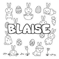Coloraci&oacute;n del nombre BLAISE - decorado Pascua