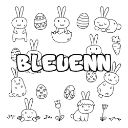 Coloraci&oacute;n del nombre BLEUENN - decorado Pascua