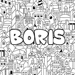Coloraci&oacute;n del nombre BORIS - decorado ciudad