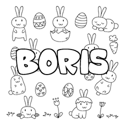 Coloraci&oacute;n del nombre BORIS - decorado Pascua