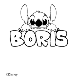 Coloraci&oacute;n del nombre BORIS - decorado Stitch
