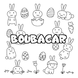 Coloraci&oacute;n del nombre BOUBACAR - decorado Pascua