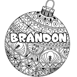Coloraci&oacute;n del nombre BRANDON - decorado bola de Navidad