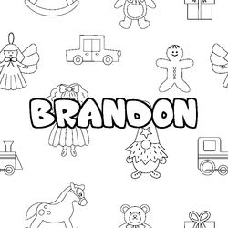Coloraci&oacute;n del nombre BRANDON - decorado juguetes