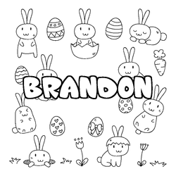 Coloraci&oacute;n del nombre BRANDON - decorado Pascua