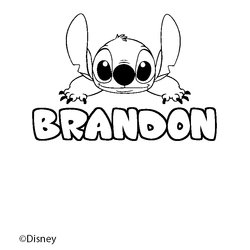 Coloraci&oacute;n del nombre BRANDON - decorado Stitch
