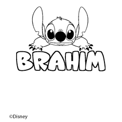 Coloraci&oacute;n del nombre BRAHIM - decorado Stitch
