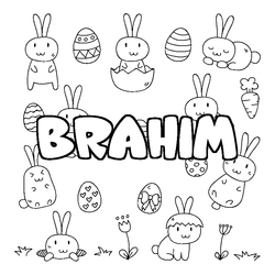 Coloraci&oacute;n del nombre BRAHIM - decorado Pascua