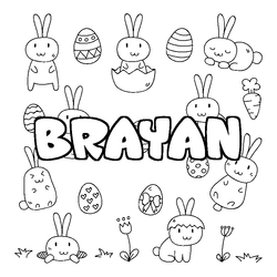 Coloraci&oacute;n del nombre BRAYAN - decorado Pascua