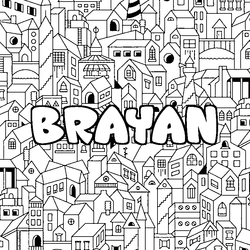 Coloraci&oacute;n del nombre BRAYAN - decorado ciudad
