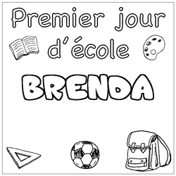 Coloraci&oacute;n del nombre BRENDA - decorado primer d&iacute;a de escuela