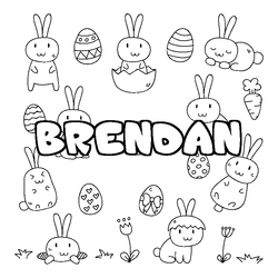 Coloraci&oacute;n del nombre BRENDAN - decorado Pascua