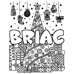 Coloraci&oacute;n del nombre BRIAC - decorado &aacute;rbol de Navidad y regalos