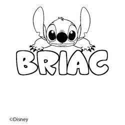 Coloraci&oacute;n del nombre BRIAC - decorado Stitch