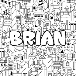 Coloraci&oacute;n del nombre BRIAN - decorado ciudad