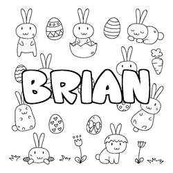 Coloraci&oacute;n del nombre BRIAN - decorado Pascua