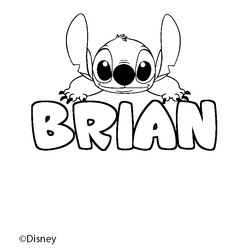 Coloraci&oacute;n del nombre BRIAN - decorado Stitch