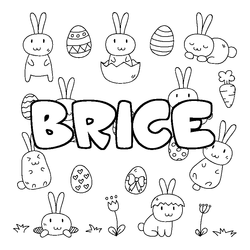 Coloraci&oacute;n del nombre BRICE - decorado Pascua