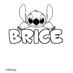 Coloraci&oacute;n del nombre BRICE - decorado Stitch