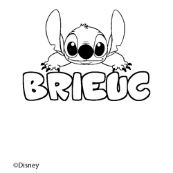 Coloraci&oacute;n del nombre BRIEUC - decorado Stitch
