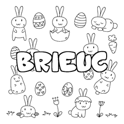 Coloraci&oacute;n del nombre BRIEUC - decorado Pascua